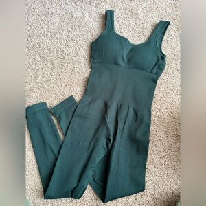 Green Ribbed Jumpsuit